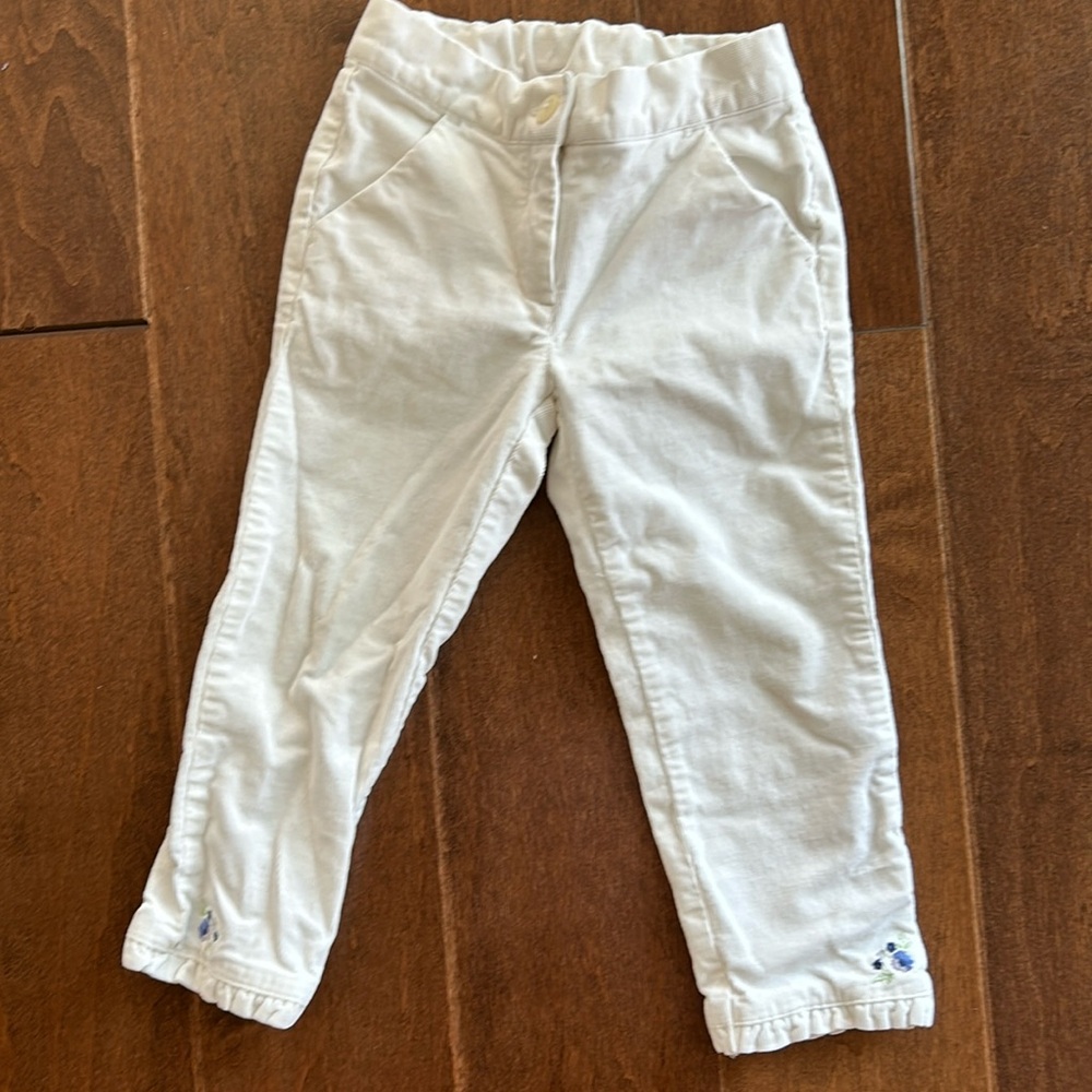 Janie and Jack Cream Girls Corduroy Pants